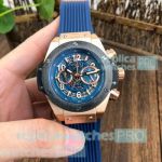 Copy Hublot Big Bang Unico Perpetual Blue Dial Black Bezel Watch